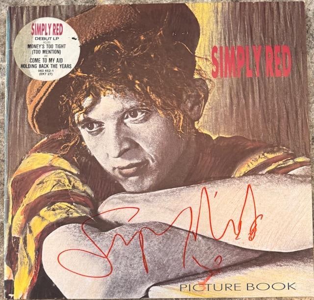 Simply Red Fully Group Signed "Picture Book" LP Album (6 Sigs) (Third Party Guaranteed): "Picture Book" LP album signed on the back and front cover in red and black felt tip markers by Simply Red band members Mick Hucknall, Fritz McIntyre, Chris Joyce, Tony Bowers, Sylvan Kellett, and Tim