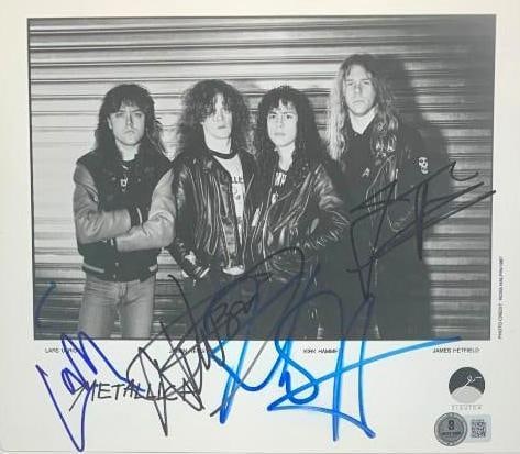 Metallica Fully Group Signed 8" x 10" Photo (4 Sigs) (Beckett/BAS Authentication) (1 of 4)