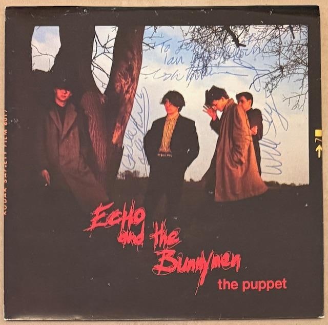 Echo & The Bunnymen Fully Group Signed "The Cutter" 45 (4 Sigs) (Third Party Guaranteed): "The Cutter" 45 signed on the cover in blue ballpoint pen by Echo & The Bunnymen band members Ian McCulloch, Will Sergeant, Les Pattinson, and Pete de Freitas. Measuring approximately 7" x 7" and in