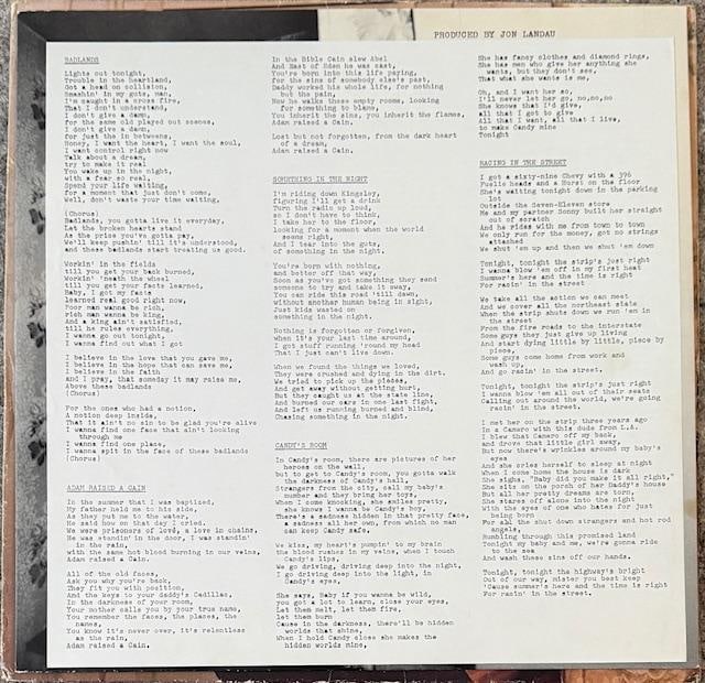 Bruce Springsteen Signed "Darkness on the Edge of Town" LP Album (Third Party Guaranteed) - 3