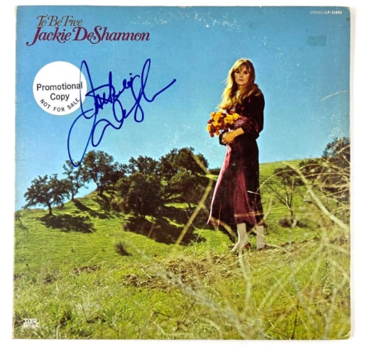 Jackie DeShannon Signed "To Be Free" Album (Beckett/BAS Authentication): “To Be Free” album signed on the cover in blue felt tip marker by musician Jackie DeShannon. Measuring approximately 12" x 12" and in very good condition, with some scattered wear. Record