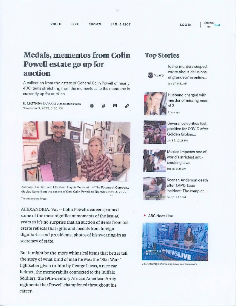 Colin Powell Worn Uniform Fabric Swatch (Ex-Powell Estate, CAG) - 3