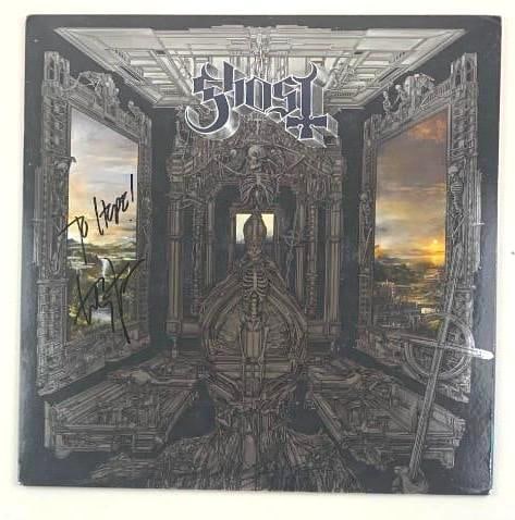 Ghost: Tobias Forge Signed "Skeleta" Album (Beckett/BAS Authentication): "Skeleta" album signed on the cover in black felt tip marker by Ghost band member Tobias Forge. Measuring approximately 12" x 12" and in fine condition. Record is included. Obtained in-person.