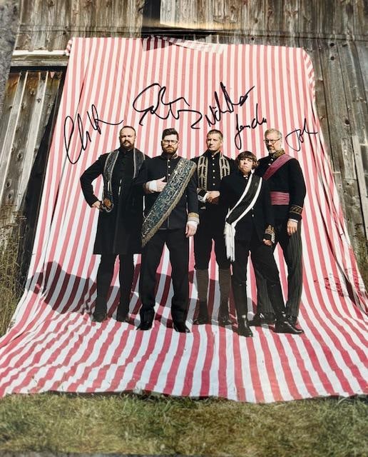 The Decemberists Group Signed "What a Terrible World What a Beautiful World" LP Album (5 Sigs) (TPG): "What a Terrible World What a Beautiful World" LP album signed on the inside gatefold in black felt tip marker by The Decemberists band members Colin Meloy, Chris Funk, Jenny Conlee, Nate Query, and