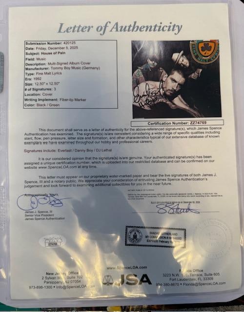 House of Pain Fully Group Signed "Fine Malt Lyrics" LP Album (3 Sigs) (JSA Authentication) - 4