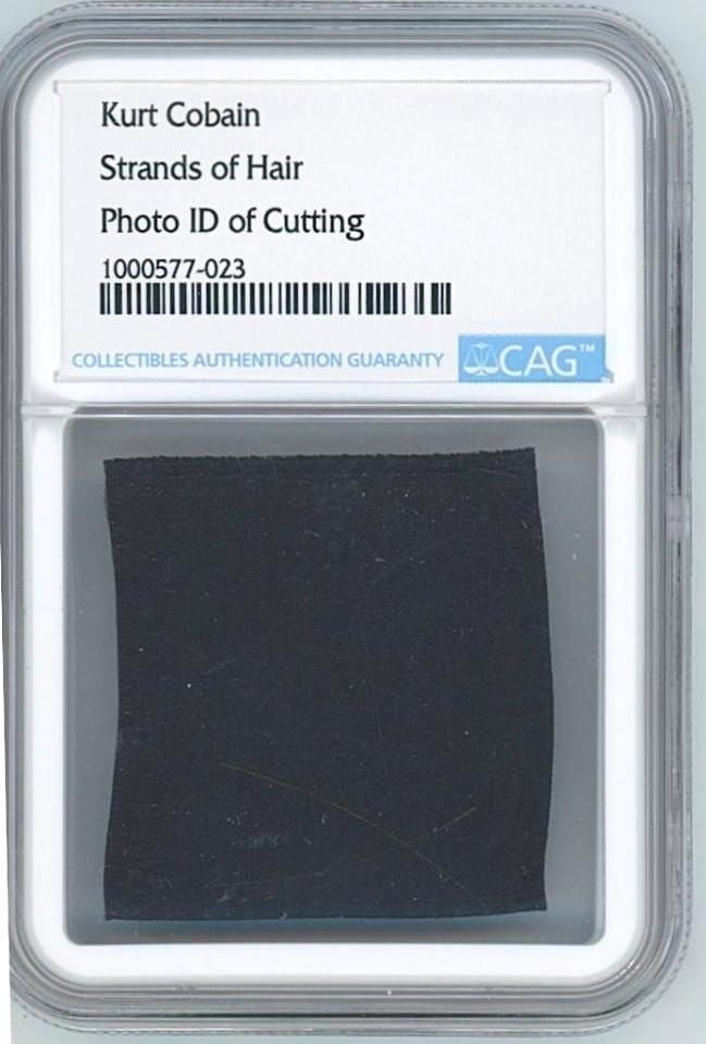 Nirvana: Kurt Cobain's Own Strands of Hair, Collected by his Hairdresser (CAG Encapsulated) (1 of 6)