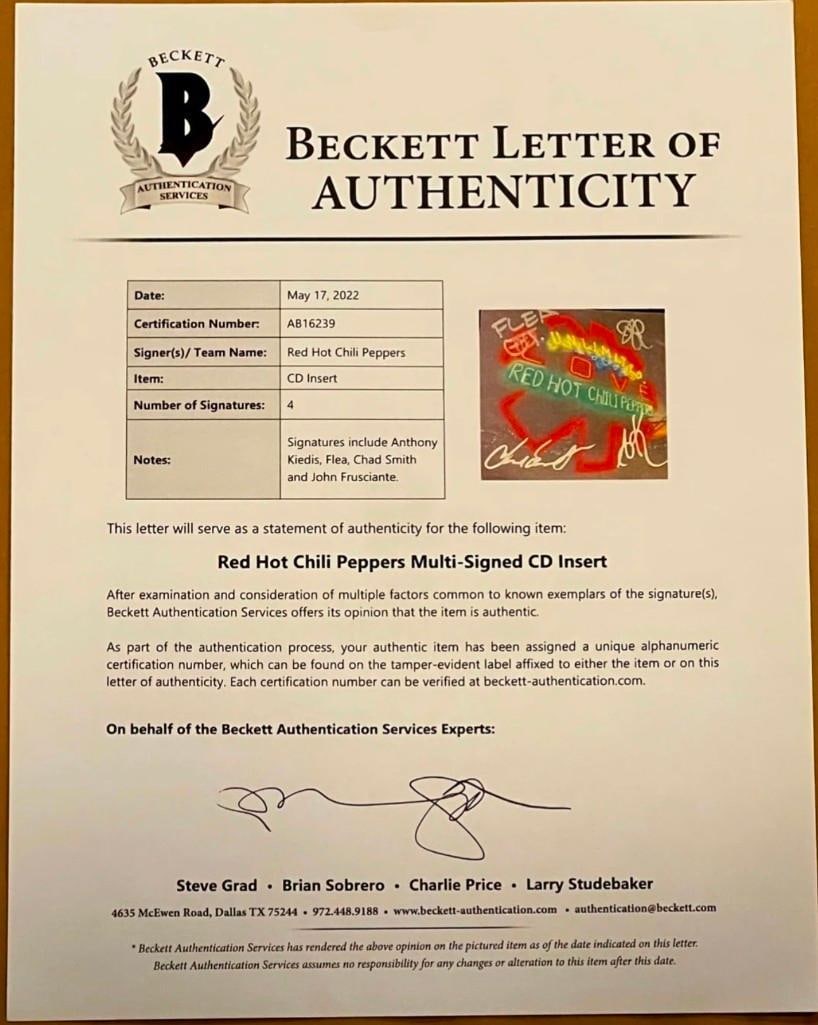Red Hot Chili Peppers Group Signed "Unlimited Love" CD Inside 19" x 23" Framed Display (4 Sig) (BAS) - 3