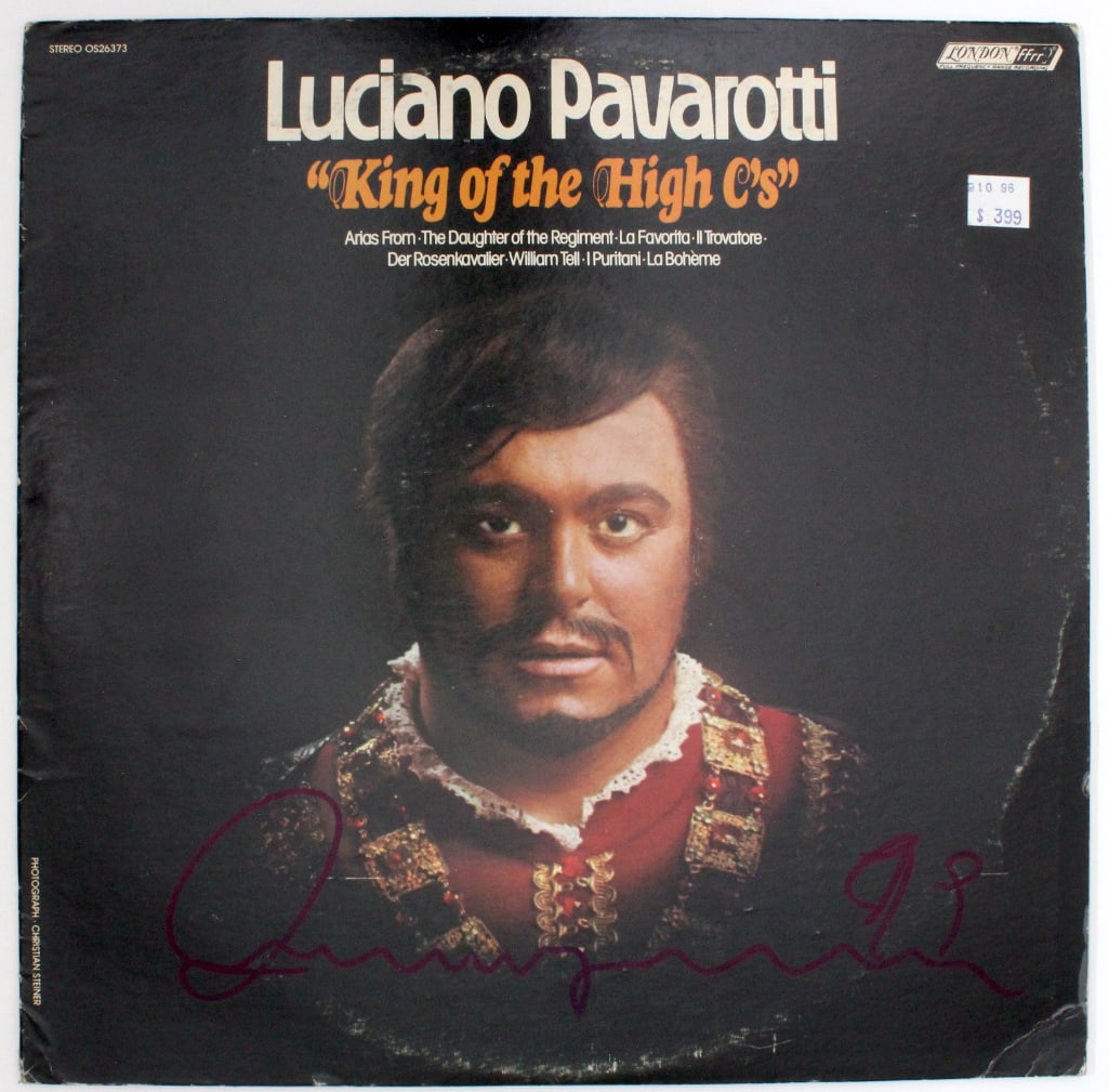 Luciano Pavarotti Signed "King of the High C's" Album (Beckett/BAS Authentication) (1 of 2)
