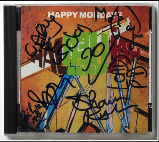 Happy Mondays Fully Group Signed “Hallelujah” CD (5 Sigs) (JSA): "Hallelujah” CD signed on the cover in black felt tip marker by Happy Mondays band members Shaun Ryder, Paul Ryder, Mark Day, Gary Whelan, and Paul Davis. Measuring approximately 5” x
