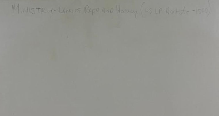 Ministry Vintage "Land of Rape and Honey" 1988 Original Acetate Disc - 4