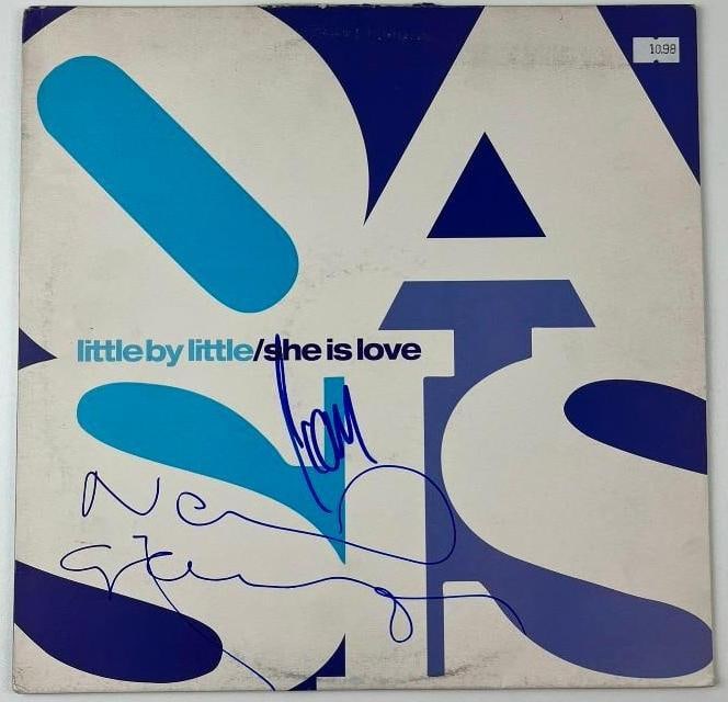Oasis: Liam & Noel Gallagher Signed "Little By Little/She Is Love" Album (Beckett) (1 of 3)