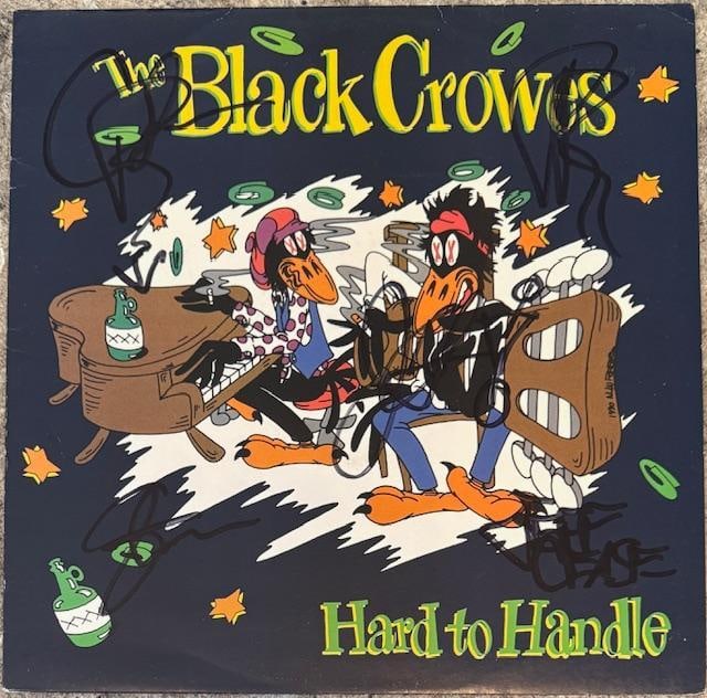 The Black Crowes Fully Group Signed "Hard to Handle" Album (5 Sigs) (Third Party Guaranteed): "Hard to Handle" album signed on the cover in black felt tip marker by The Black Crowes band members Chris Robinson, Rich Robinson, Jeff Cease, Johnny Colt, and Steve Gorman. Measuring approximately