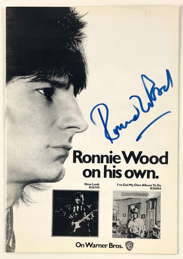 The Rolling Stones: Ronnie Wood Signed 11.75" x 8.25" Tour Program (Beckett) (1 of 2)
