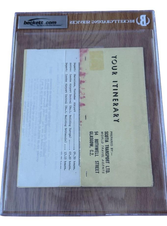 Rolling Stones Vintage Group Signed Slabbed 10" x 8" Scotia Transport Itinerary (4 Sigs) (Beckett) - 2