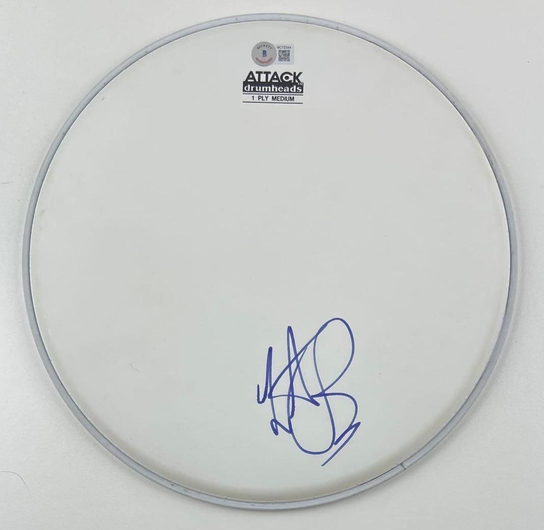 Rolling Stones: Charlie Watts Signed 12" Attack Brand Drum Head (Beckett/BAS) (1 of 2)