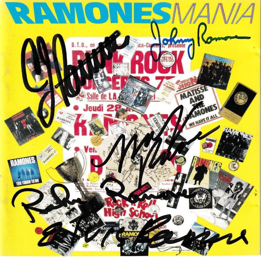 Ramones Group Signed "Ramones Mania" CD (5 Sigs) (Third Party Guaranteed) (1 of 1)