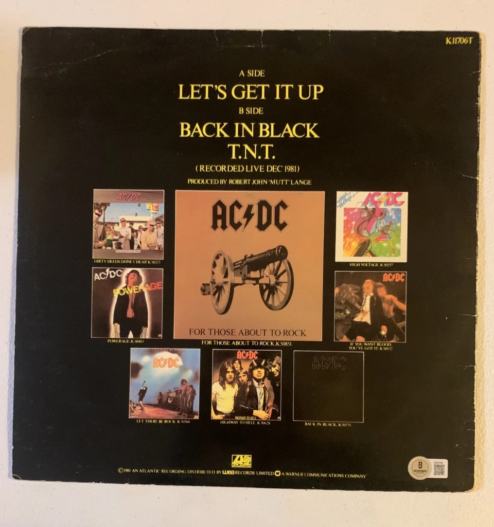 AC/DC: Malcolm & Angus Young Signed "Let's Get it Up" LP Album (2 Sigs) (Beckett/BAS) - 2