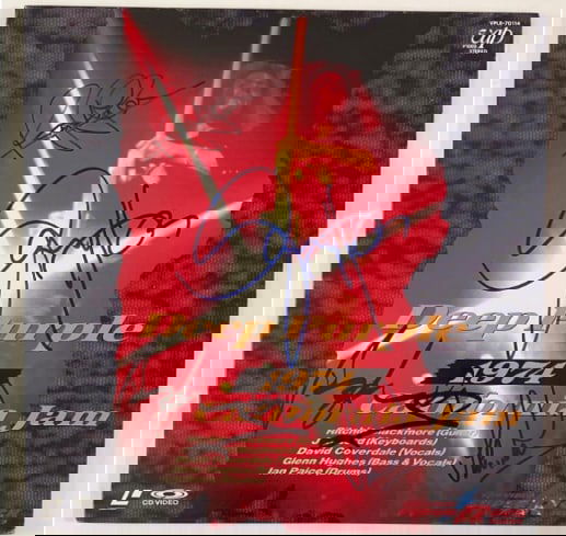 Deep Purple Group Signed "1974 California Jam" Laser Disc Album (4 Sigs) (JSA Authentication) (1 of 2)