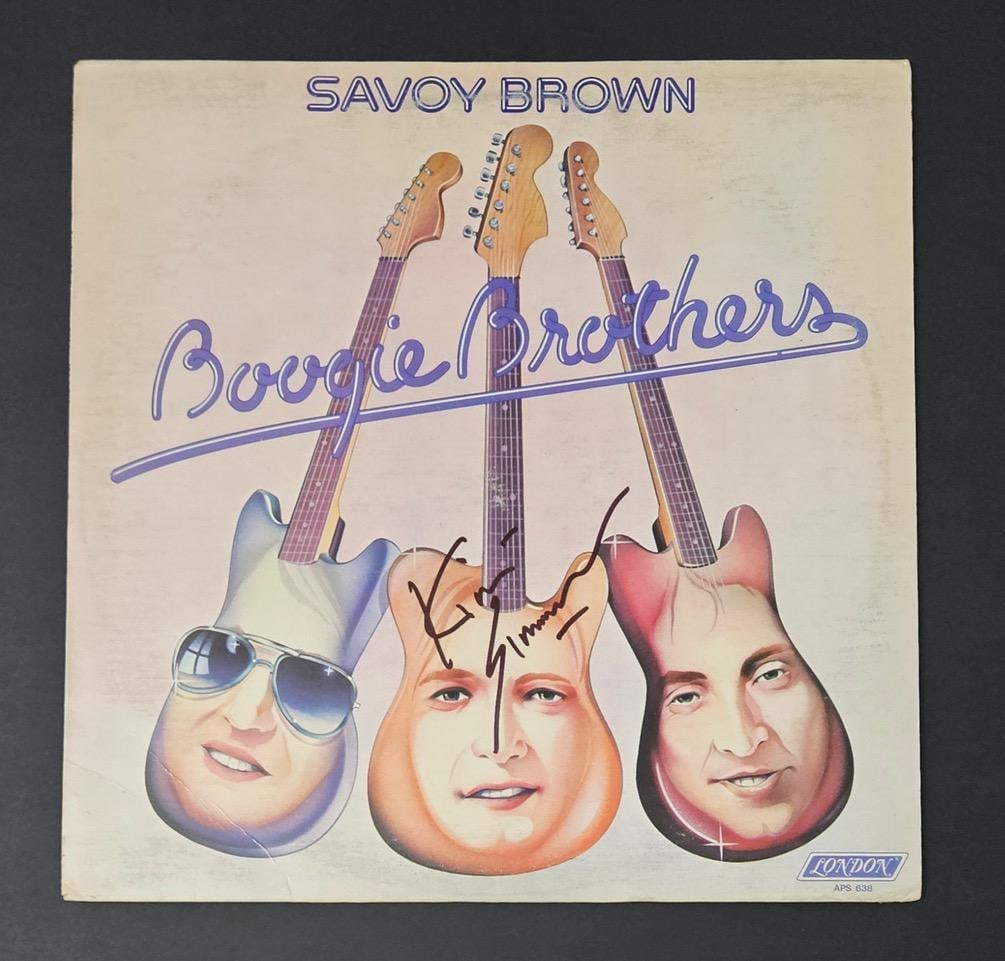 Savoy Brown: Kim Simmonds Signed "Boogie Brothers" Album (Third Party Guaranteed): "Boogie Brothers" album signed on the cover in black felt tip marker by Savoy Brown band member Kim Simmonds. Measuring approximately 12" x 12" and in fine condition. Provenance Eaton & Brennan Auctio