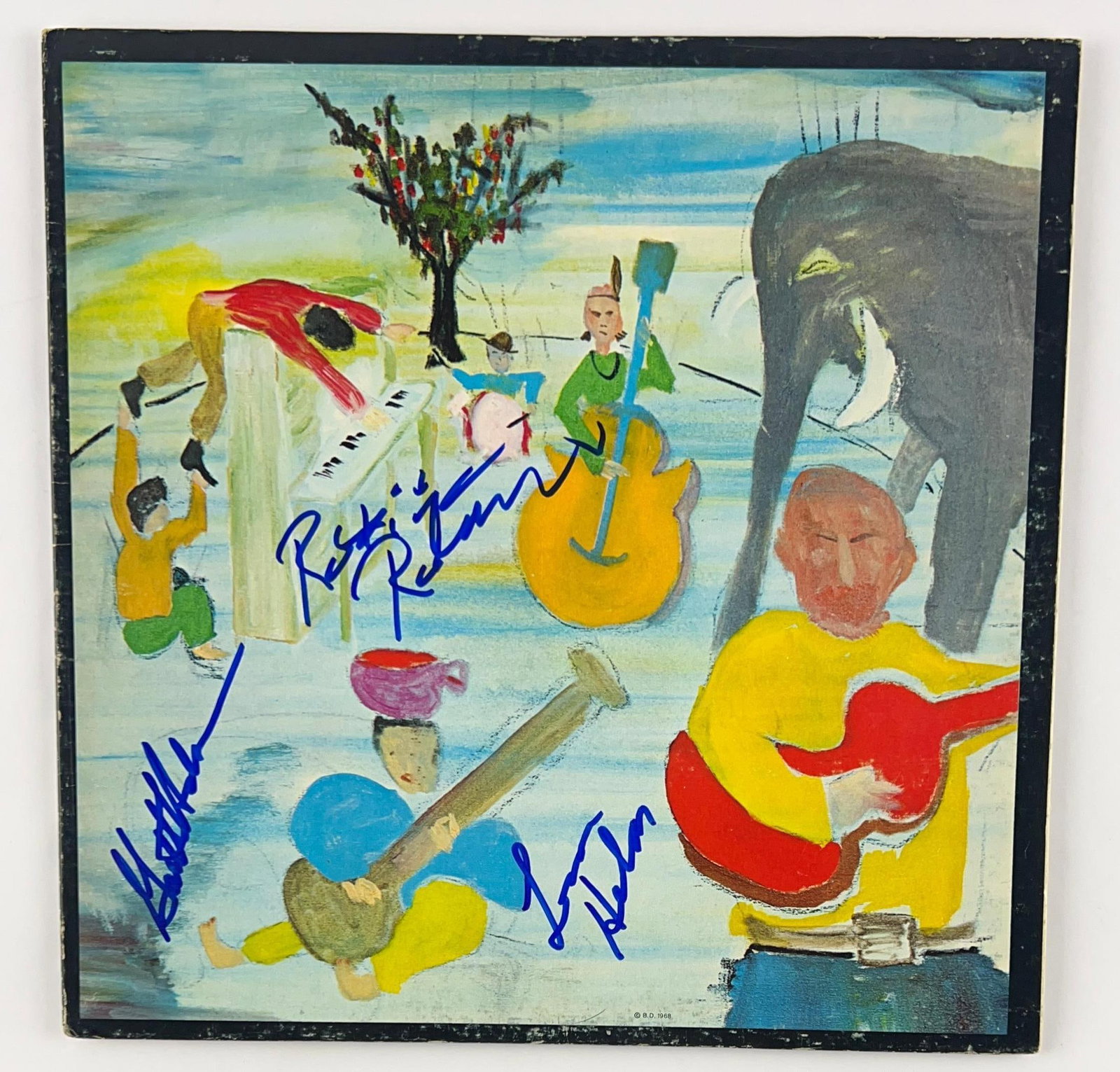 The Band Signed "Music From Big Pink" Album (3 Sigs) (Beckett) (1 of 3)