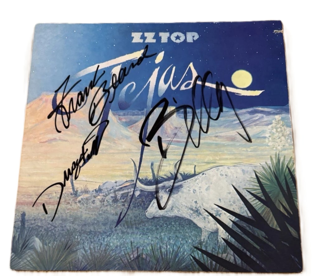 ZZ Top Signed "Tejas" Album (3 Sigs) (Beckett) (1 of 5)