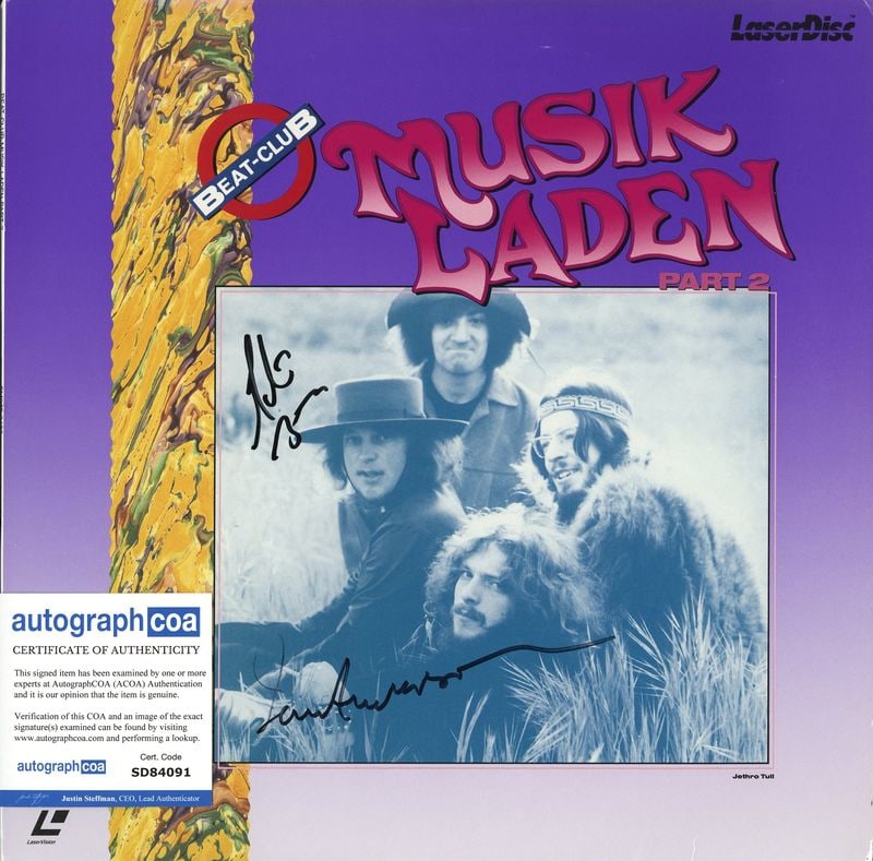Ian Anderson & Martin Barre Signed Beat-Club/Miskladen Part 2 Laser Disc Album (2 Sigs) (ACOA) (1 of 1)