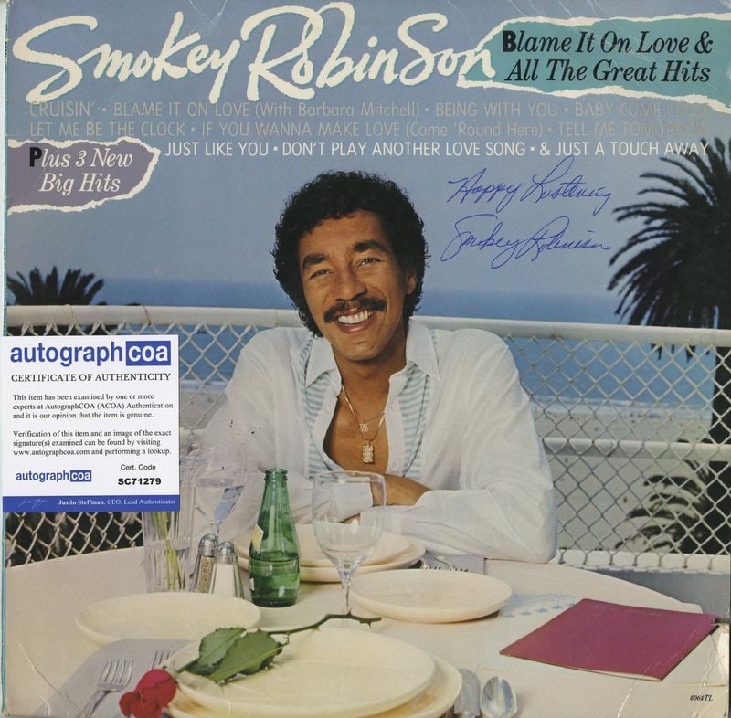 Smokey Robinson Signed "Blame it on Love & All the Great Hits" Album (ACOA) (1 of 1)