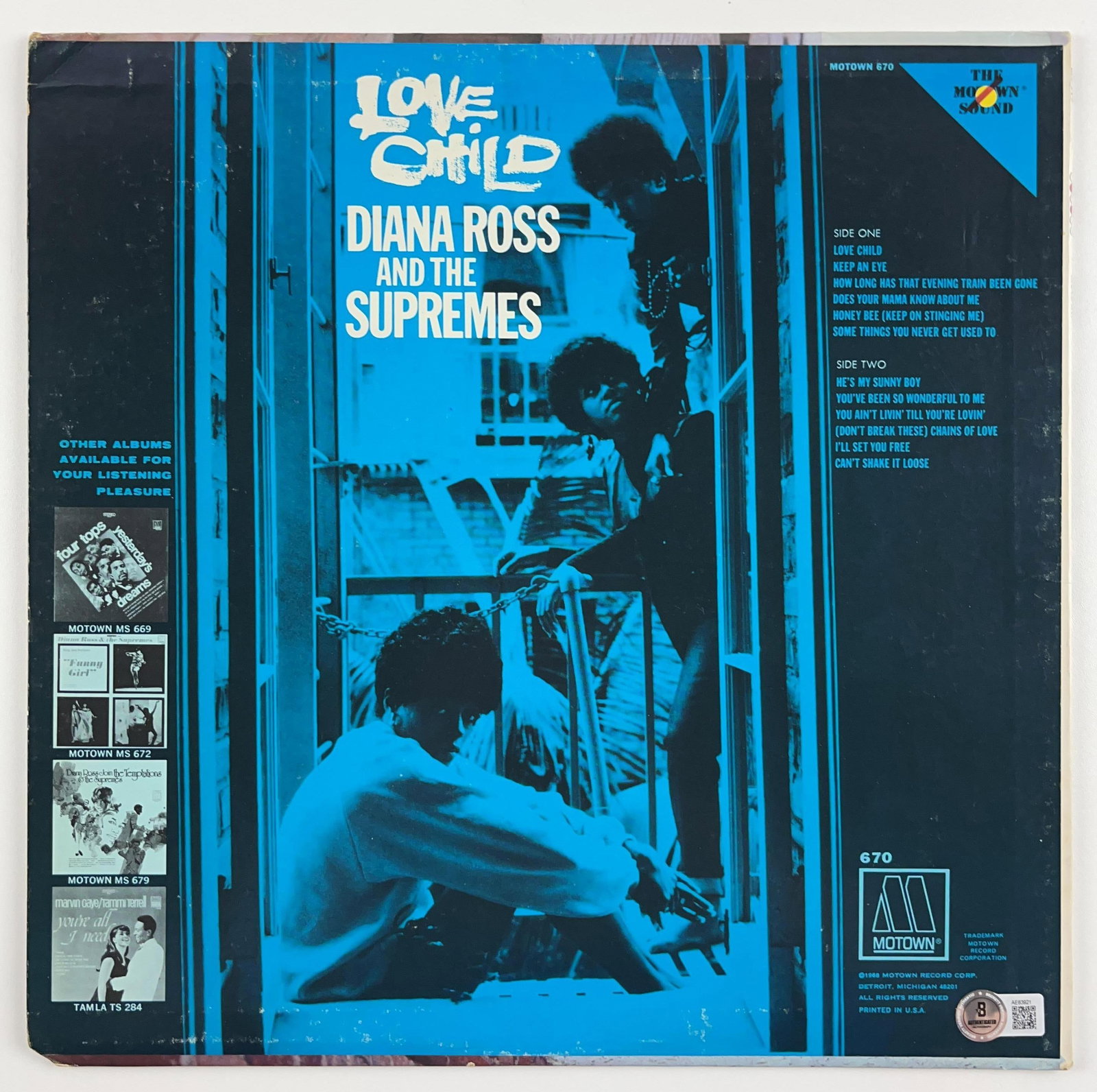 Diana Ross & The Supremes Group Signed "Love Child" Album (3 Sigs) (Beckett Authentication) - 2