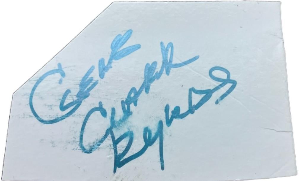 The Byrds: Gene Clark Signature (PSA/DNA Authentication): White 3" x 4" cut signed in blue felt tip marker by The Byrds band member Gene Clark. In very good condition, with some scattered wear including a clip to upper left corner. Accompanied by a full