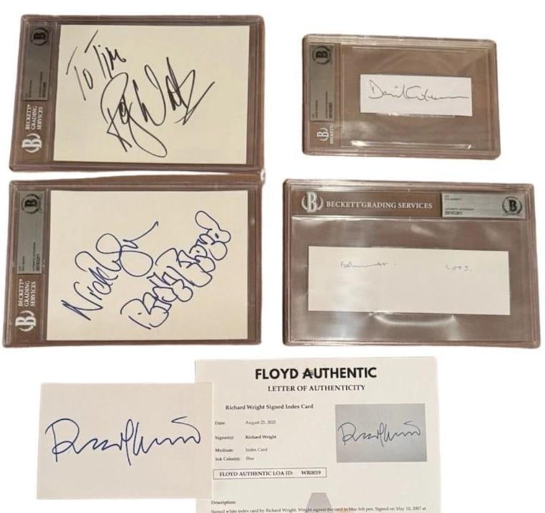 Pink Floyd Complete Set of (5) Autographs Including Syd Barrett (Beckett & Floyd Authentication) (1 of 6)