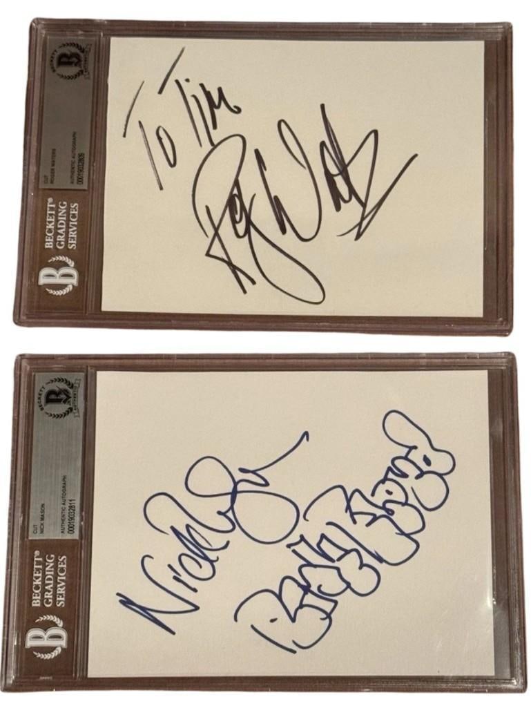 Pink Floyd Complete Set of (5) Autographs Including Syd Barrett (Beckett & Floyd Authentication) - 2