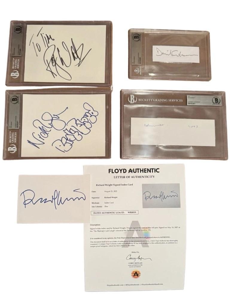 Pink Floyd Complete Set of (5) Autographs Including Syd Barrett (Beckett & Floyd Authentication) - 6