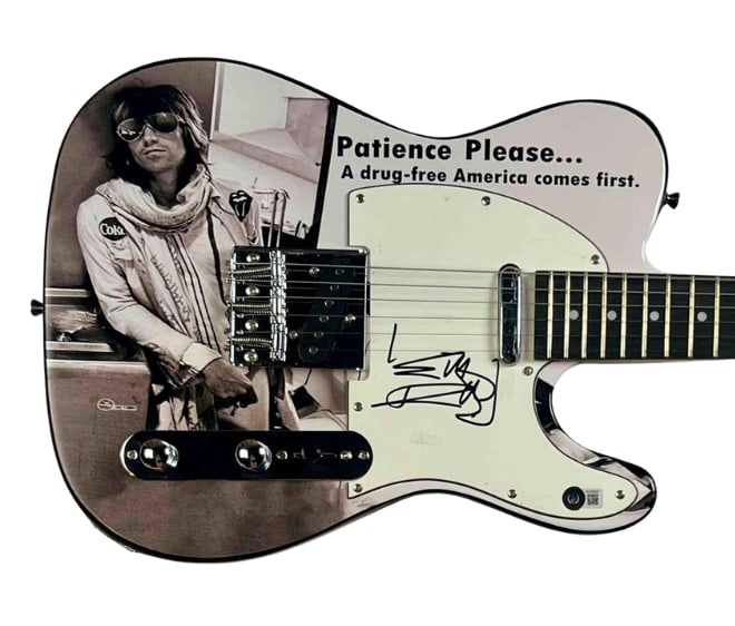 Rolling Stones: Keith Richards In-Person Signed "Patience Please" Custom Themed Guitar (Beckett/BAS) (1 of 5)