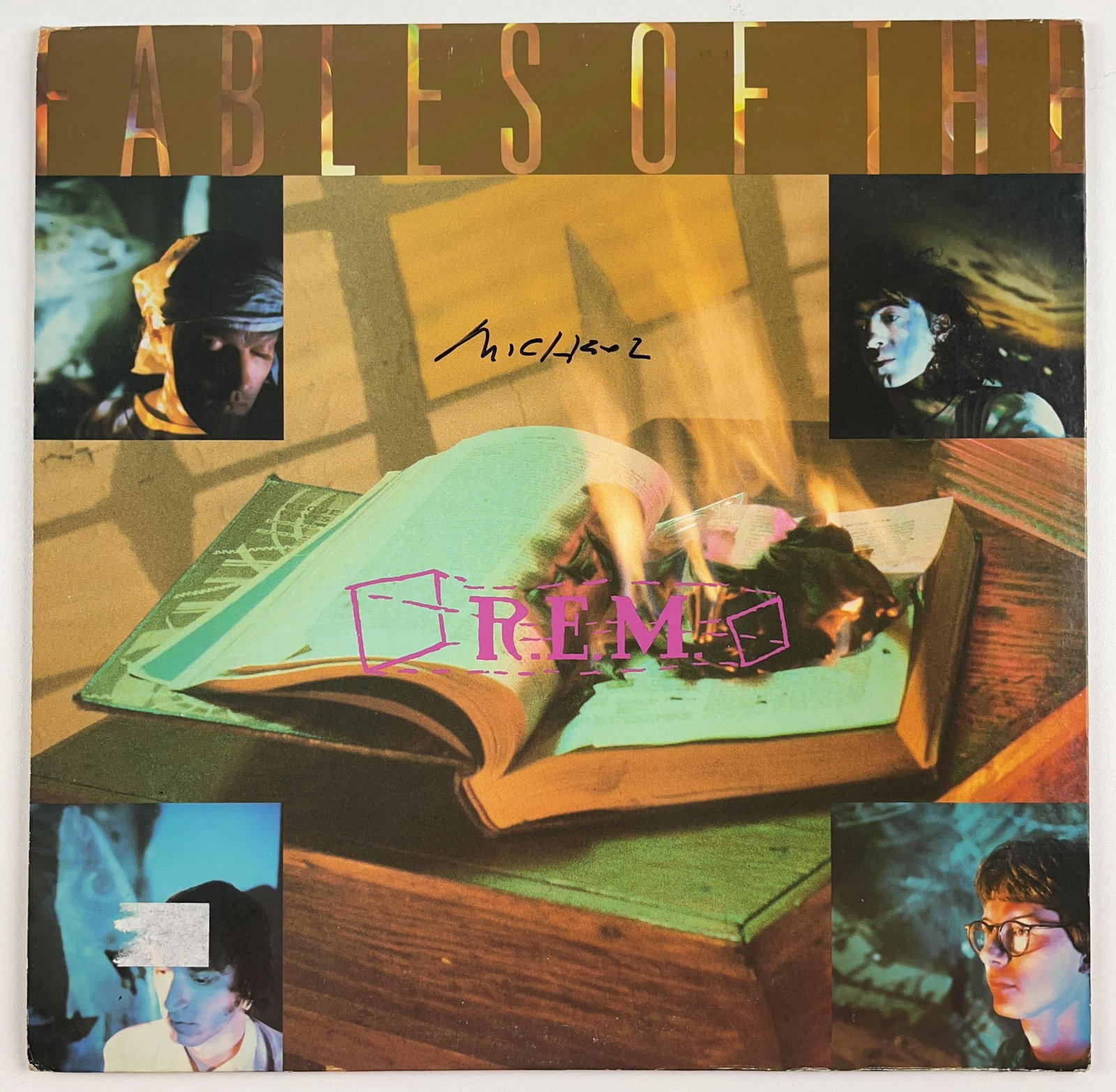 R.E.M: Michael Stipe Signed "Fables of Reconstruction" Album (Beckett/BAS Authentication): "Fables of Reconstruction" album signed on the cover in black felt tip marker by R.E.M band member Michael Stipe. Measuring approximately 12" x 12" and in very good condition, with some signs of