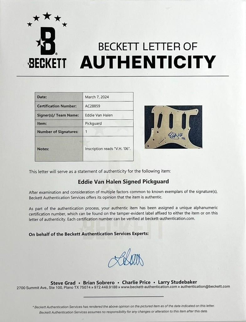 Eddie Van Halen Signed "Frankenstrat" Style Custom Guitar (Beckett/BAS Authentication) - 4