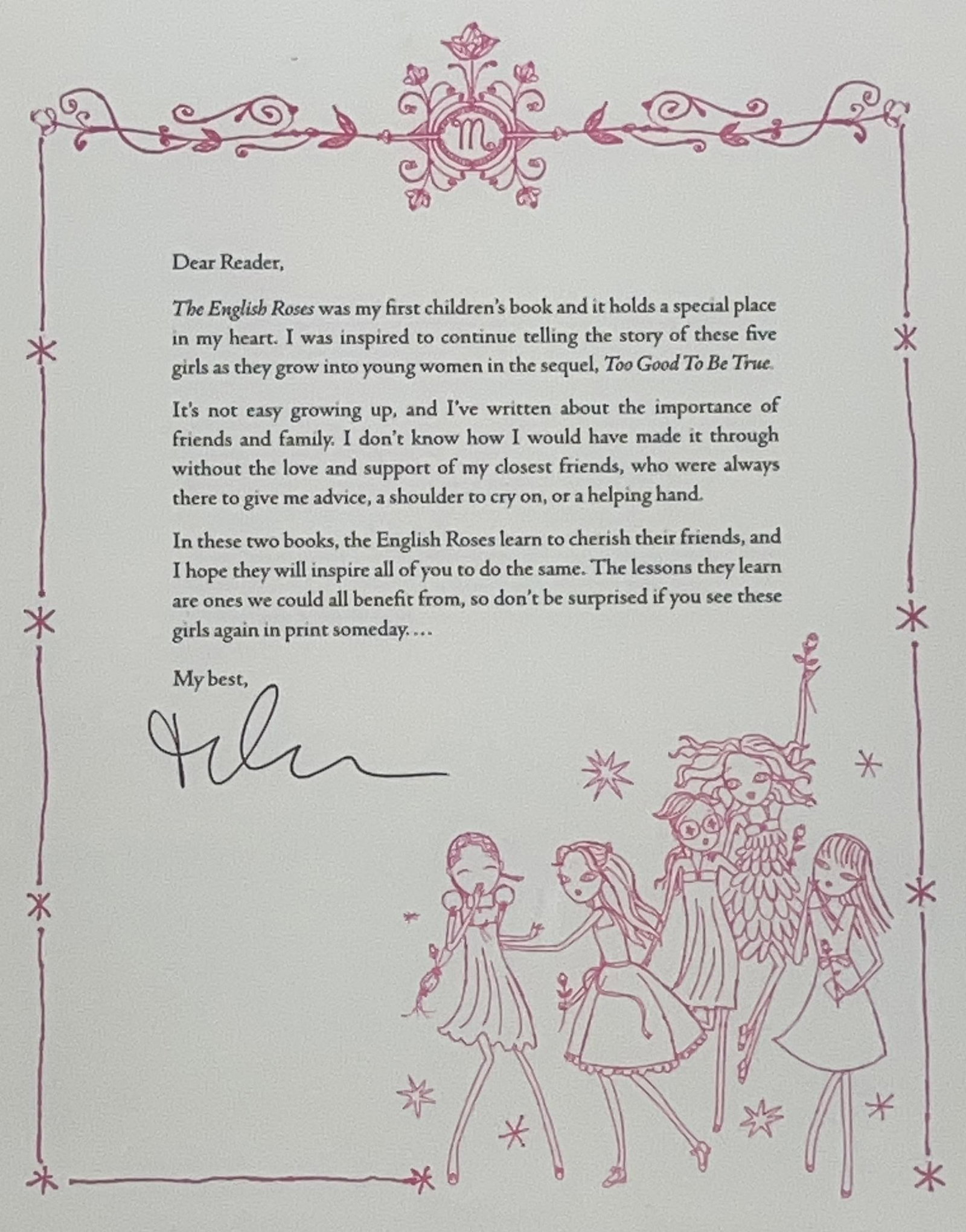 Madonna Signed "The English Roses" Children's Books Letter (Beckett Encapsulated) - 3
