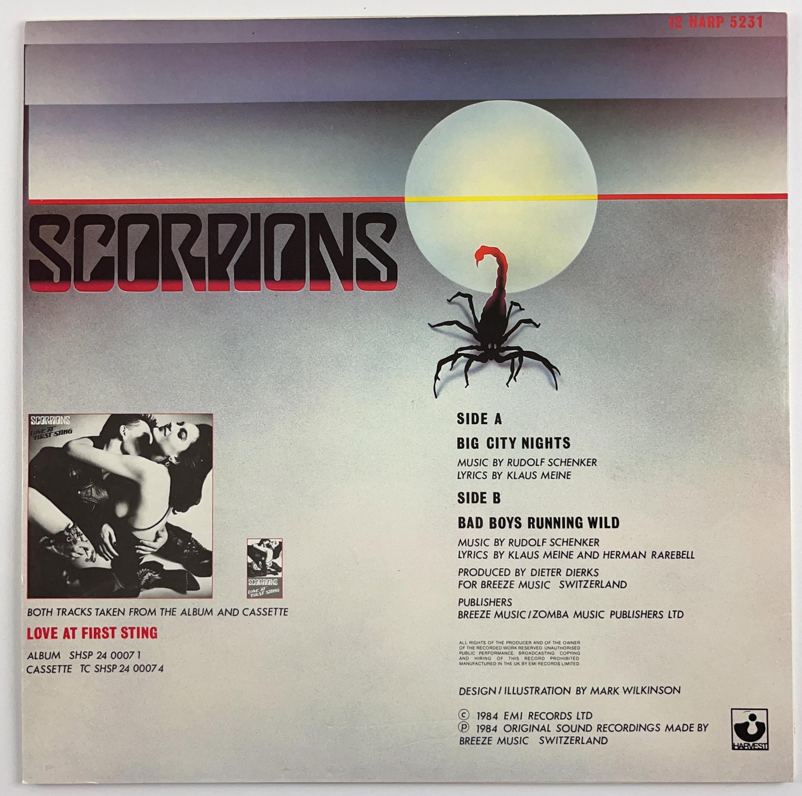 Scorpions Group Signed "Big City Nights" Album Picture Disc (5 Sigs (Beckett) - 4