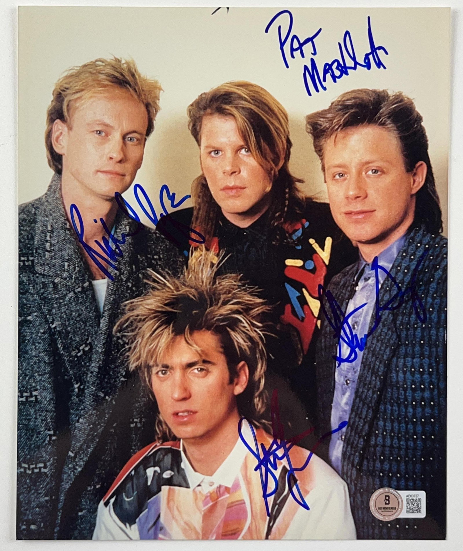 Mr. Mister Group Signed 10" x 8" Photo (4 Sigs) (Beckett Authentication): Color 10" x 8" photo signed in blue felt tip marker by Mr. Mister band members Pat Mastelotto, Richard Page, Steve George, and Steve Farris. In fine condition. Accompanied by a full Letter of