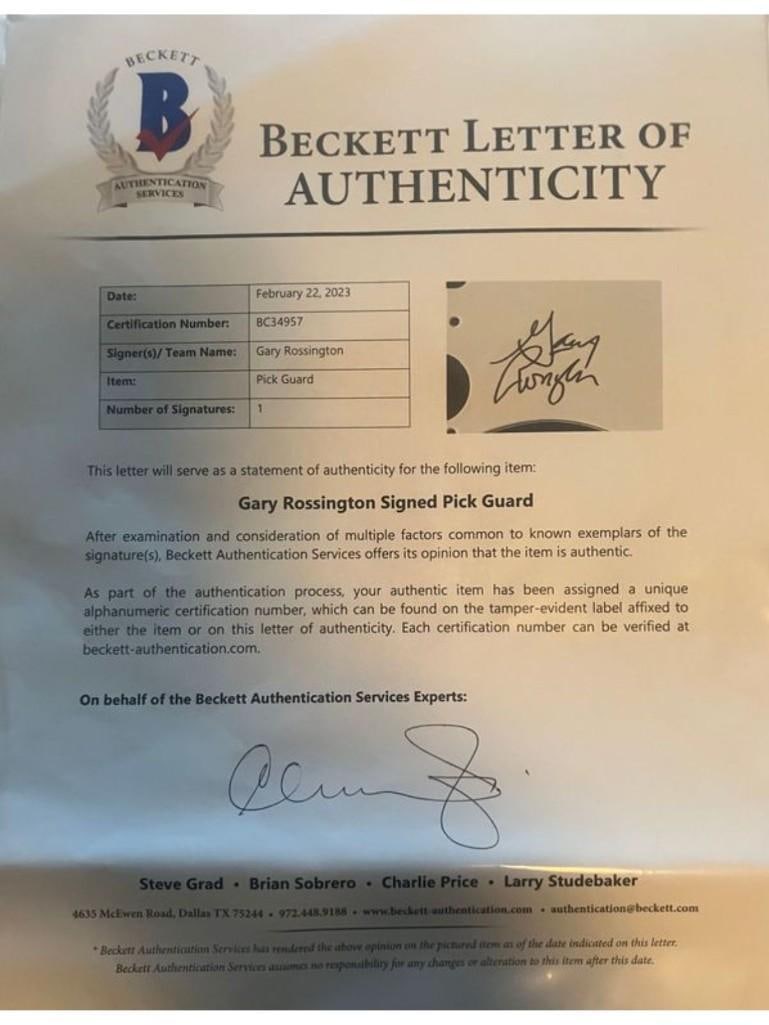 Lynyrd Skynyrd: Gary Rossington Signed Fender Squier Telecaster Guitar (Beckett Authentication) - 4