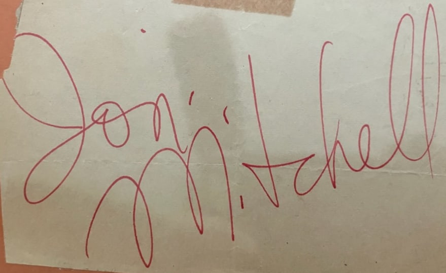 Joni Mitchell Signed 4.5" x 6.5" Cut (Beckett Authentication) - 2