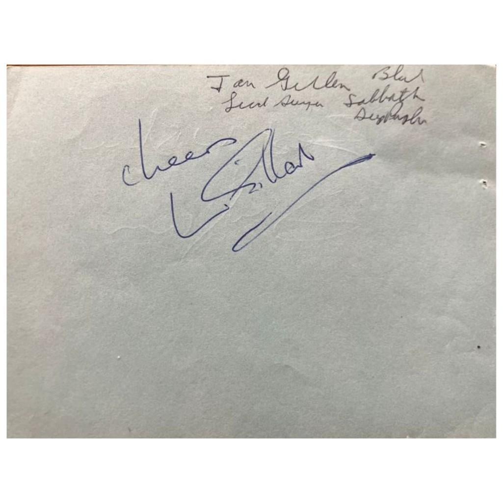Black Sabbath: Tony Iommi & Ian Gillian Signed 5" x 6" Paper Cut (2 Sigs) (Beckett Authentication) - 2