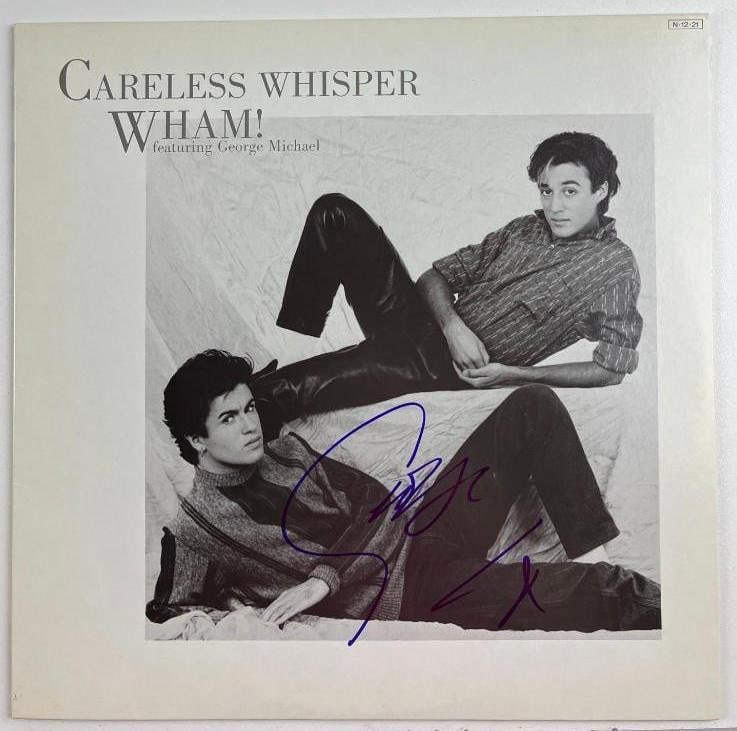 Wham! George Michael Signed "Careless Whisper" 12" Record (Beckett/BAS Authentication): Rare "Careless Whisper" Japanese 12" single signed on the cover in blue felt tip marker by George Michael of Wham! Measuring approximately 12" x 12" and in fine condition. Record is included.