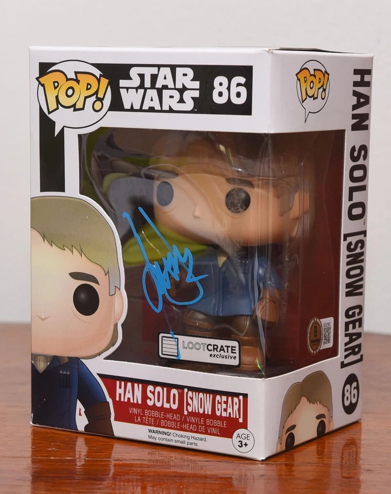 Star Wars: Harrison Ford Signed Han Solo {Snow Gear} Funko Pop #86 (Beckett Authentication) - 2