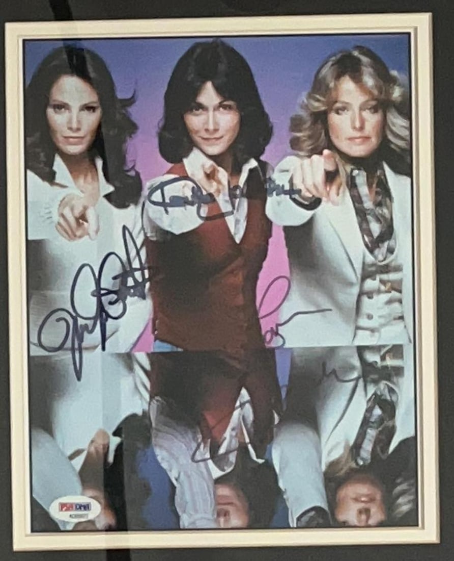 Charlie’s Angels: Farrah Fawcett, Jaclyn Smith & Kate Jackson Signed Framed Photo (3 Sigs) (PS - 2