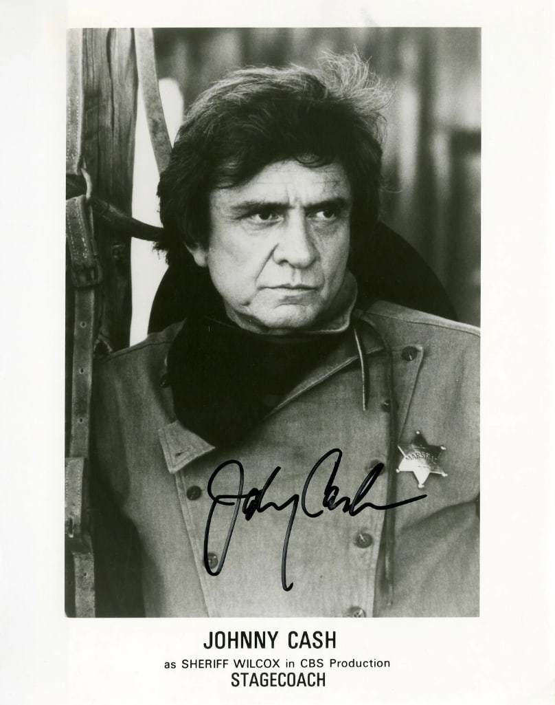 Johnny Cash Signed 10" x 8" Promo Photo (ACOA Authentication) (1 of 2)