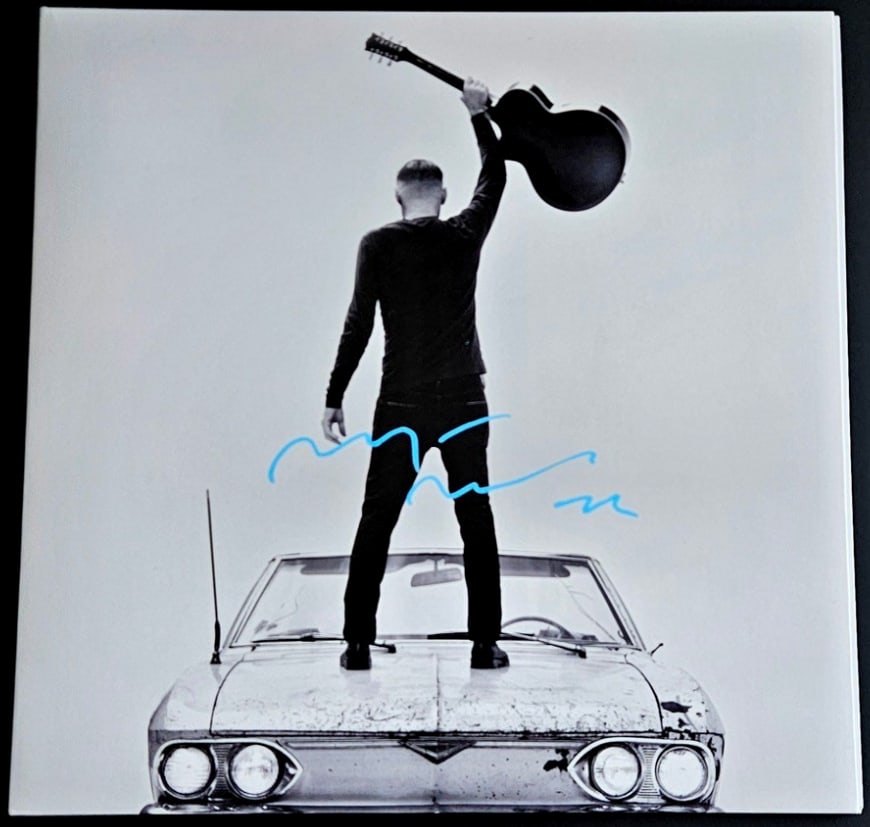 Bryan Adams Signed "So Happy it Hurts" Album (Third Party Guaranteed): "So Happy it Hurts" album signed on the cover in blue paint pen by musician Bryan Adams. Measuring approximately 12" x 12" and in fine condition. Record is included. Provenance Eaton & Brennan Auction