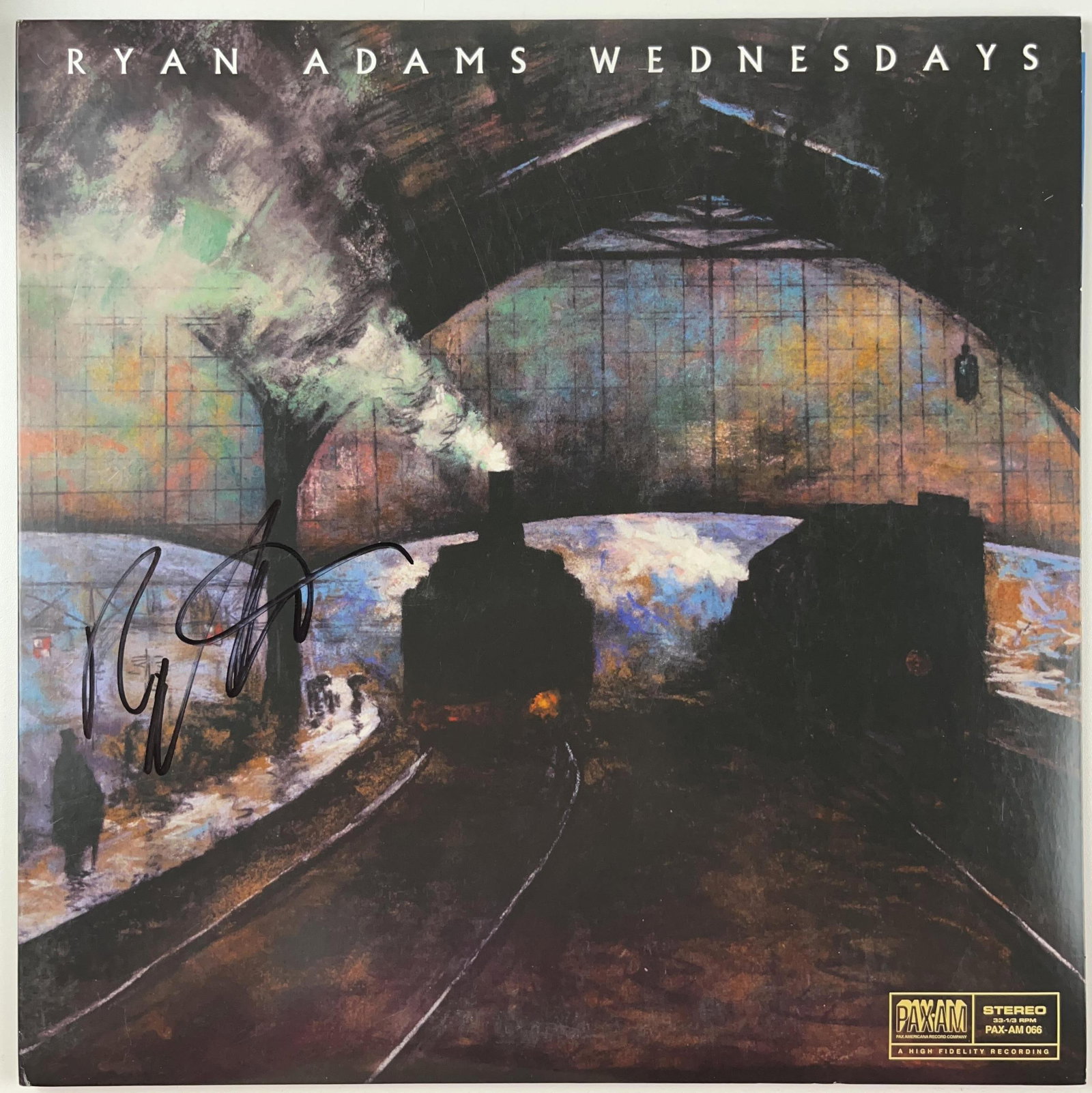 Ryan Adams Signed "Wednesdays" Album (Beckett Authentication): "Wednesdays" album signed on the cover in black felt tip marker by musician Ryan Adams. Measuring approximately 12" x 12" and in fine condition. Record is included. Obtained in-person. Authenticated
