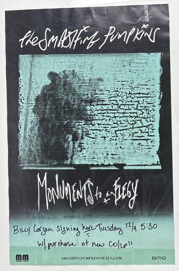 The Smashing Pumpkins: Billy Corgan Signed "Monuments to an Elegy" Album & Mini-Poster (Beckett) - 3