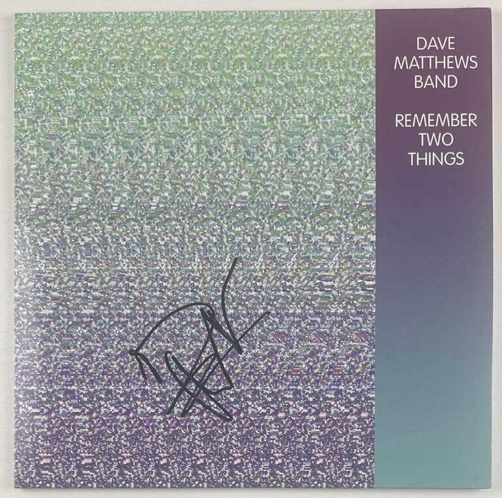 Dave Matthews Signed "Remember Two Things" Album (Beckett Authentication): "Remember Two Things" album signed on the cover in black felt tip marker by Dave Matthews front man Dave Matthews. Measuring approximately 12" x 12" and in fine condition. Both records are included.