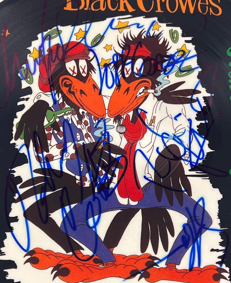 The Black Crowes Group Signed "Jealous Again" Picture Disc (5 Sigs) (Beckett) - 2